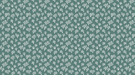 Papier peint corail Motif de coraux blancs sur fond vert paisible