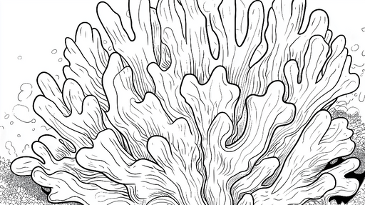 Papier peint corail Motif détaillé de corail en ligne fine