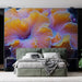 Papier peint corail vibrant avec motifs aquatiques pour chambre moderne
