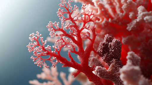 Papier peint corail Motif vibrant de corail rouge et textures marines