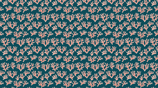 Papier peint corail Motifs de corail corail sur fond bleu profond