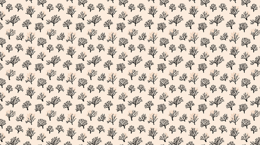 Papier peint corail Motifs de coraux stylisés sur fond clair