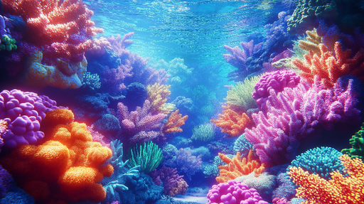 Papier peint corail Plongée colorée dans un récif vibrant