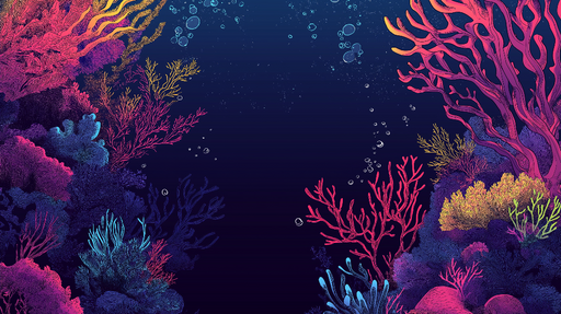 Papier peint corail Plongée dans un univers sous-marin coloré