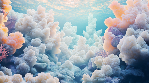 Papier peint corail Sous-marin apaisant avec coraux colorés