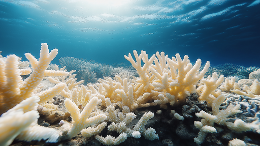 Papier peint corail Sous-marin avec coraux délicats et lumière diffuse
