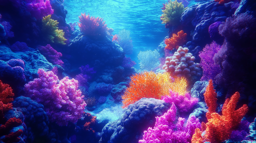 Papier peint corail Sous-marin vibrant avec coraux colorés