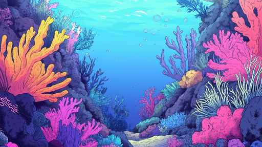 Papier peint corail Un paysage marin coloré avec des coraux vibrants