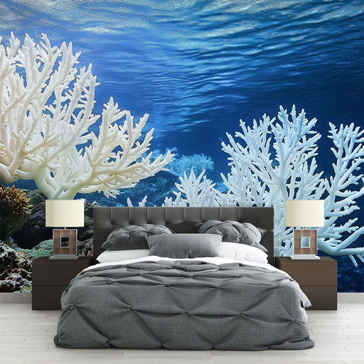 Papier peint corail avec un univers sous-marin vibrant et des coraux multicolores pour chambre moderne