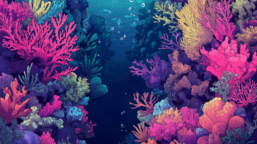 Papier peint corail Une représentation vibrante des récifs coralliens sous-marins