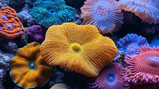 Papier peint coraux colorés Motifs marins vibrants et vivants