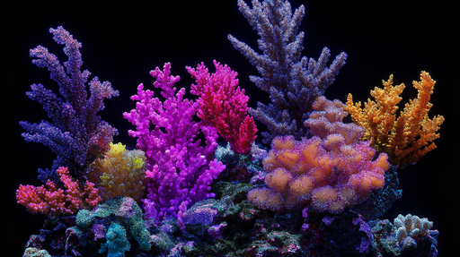 Papier peint coraux colorés Motifs variés de coraux vibrants et marins