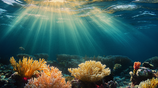 Papier peint coraux Sous-marin vivant et lumineux avec coraux colorés
