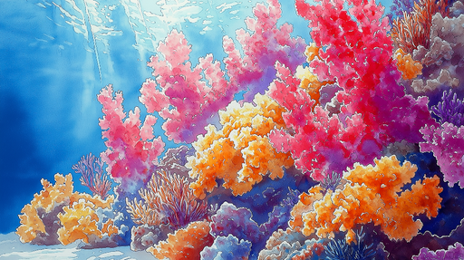 Papier peint coraux Un monde sous-marin éclatant de couleurs