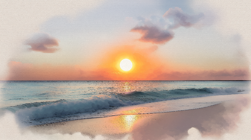 Papier peint coucher de soleil Éclat chaleureux d'un coucher de soleil sur l'océan