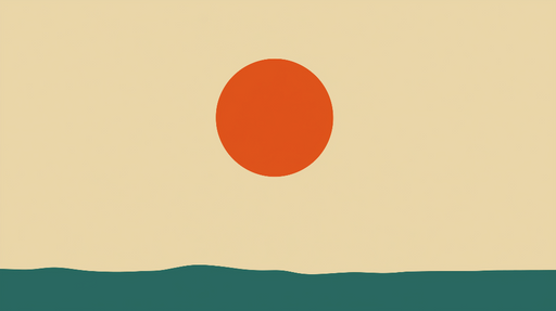 Papier peint coucher de soleil Illustration minimaliste avec soleil rouge