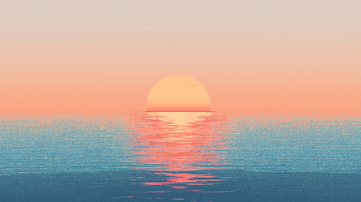 Papier peint coucher de soleil Motif minimaliste aux couleurs douces