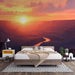 Papier peint coucher de soleil avec rivière serpentant à travers les canyons pour chambre moderne