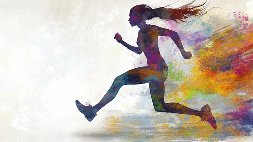 Papier peint course à pied Footing multicoloré