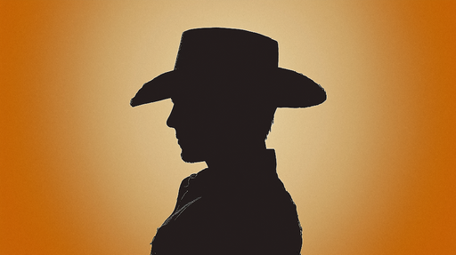 Papier peint cowboy Silhouette emblématique sur fond chaleureux