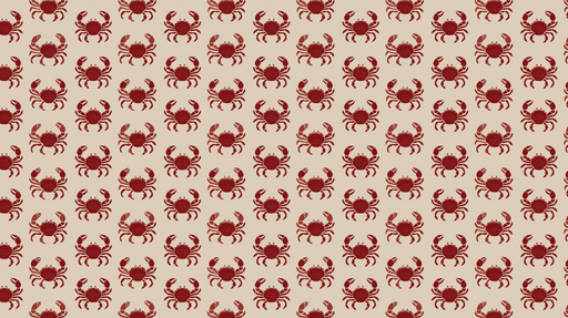 Papier peint crabe Motif répétitif de crabes sur fond neutre