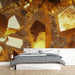 Papier peint cristal doré avec éclats de lumière et reflets pour chambre moderne