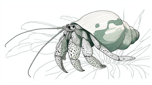 Papier peint crustacé Illustration détaillée d'un bernard-l'hermite dans son environnement naturel