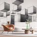 Papier peint design géométrique 3D en perspective monochrome pour salon moderne