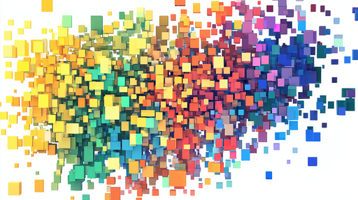 Papier peint coloré avec cubes multicolores pour une décoration moderne et dynamique