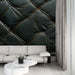 Papier peint cuir matelassé avec textures élégantes pour un design raffiné dans un salon moderne