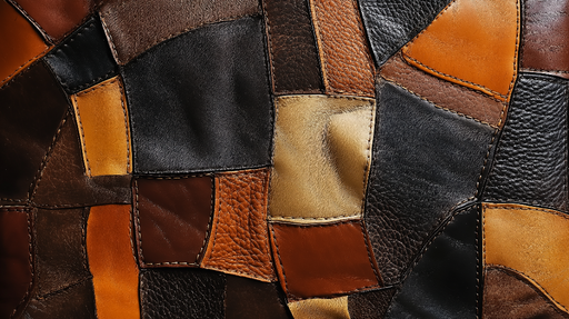 Papier peint cuir patchwork Textures riches et couleurs élégantes