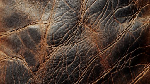 Papier peint cuir Texture riche de cuir vieilli en nuances marron