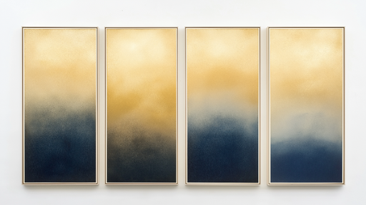 Papier peint dégradé or et bleu Un subtil mélange de teintes dorées et marines