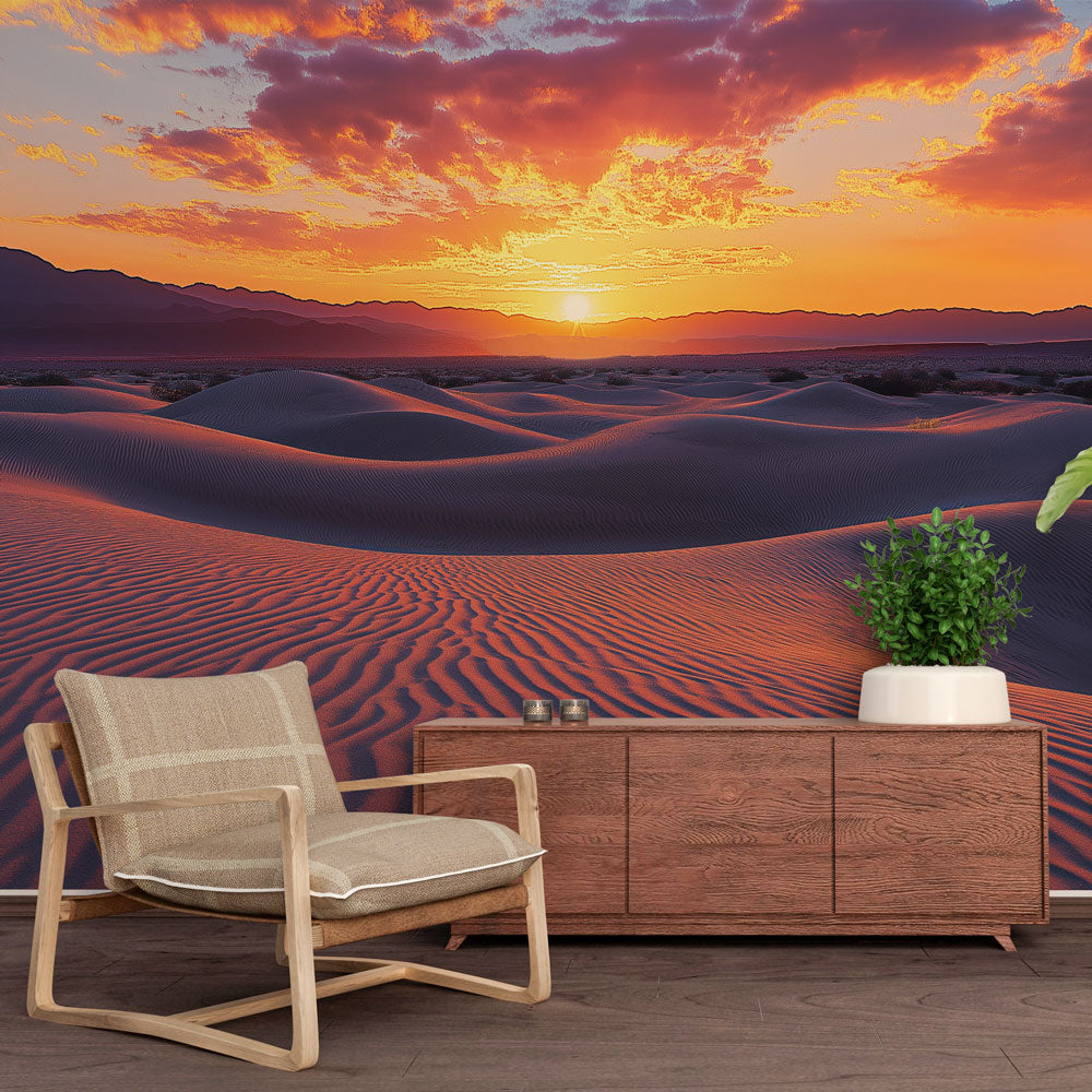 Tapisserie Murale Lirzxin 200x200cm - Paysage Dunes De Sable Et Lac Marron Bleu - Décoration Maison Déco Dortoir Bohème