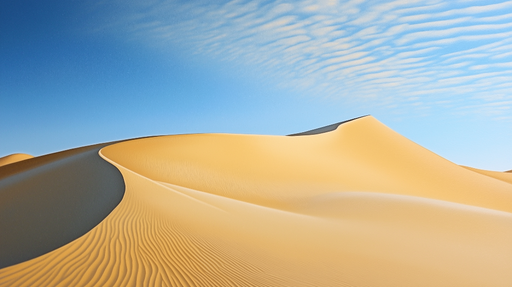 Papier peint désert Dunes dorées sous un ciel bleu clair