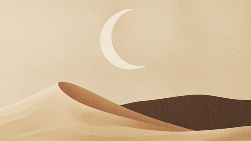 Papier peint désert Paysage minimaliste de dunes et lune élégante