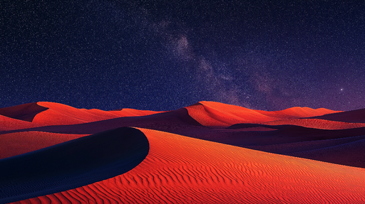 Papier peint désert rouge Paysage nocturne aux dunes saisissantes