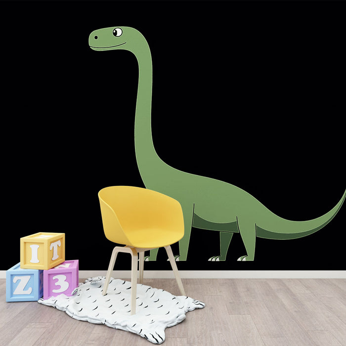 Papier peint dinosaure | Diplodocus animé vert