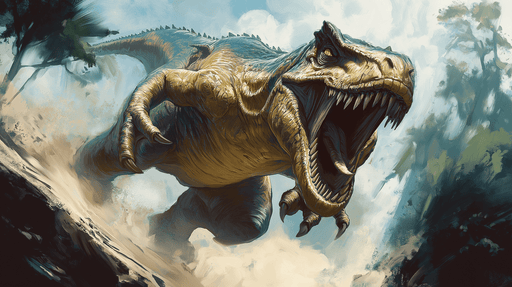 Papier peint dinosaure Illustration dynamique de Tyrannosaure