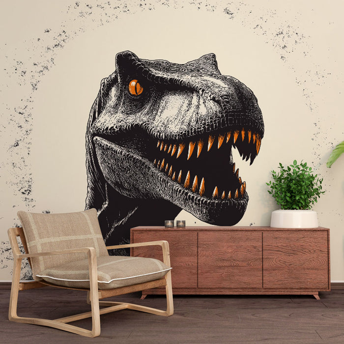 Papier peint dinosaure | Illustration réaliste d'un T-Rex