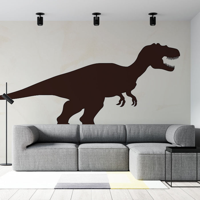 Papier peint dinosaure | Silhouette de Tyrannosaure sur fond clair