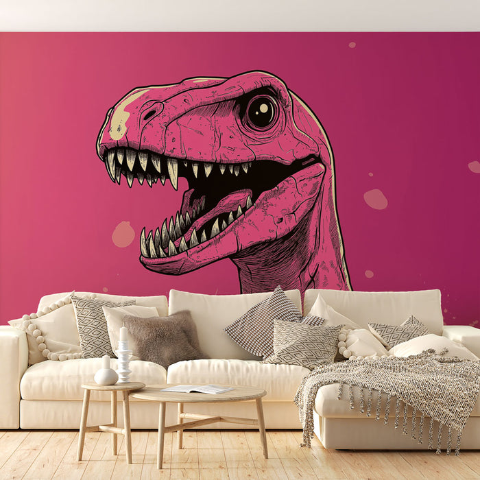 Papier peint dinosaure | T-Rex coloré sur fond dégradé