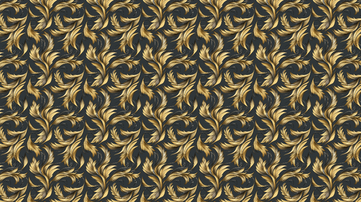 Papier peint doré et noir Élégance des motifs floraux en relief sur fond sombre