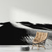 Papier peint minimaliste noir et blanc avec motif de dunes pour salon moderne