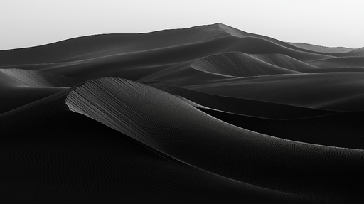 Papier peint dunes noires Textures de dunes en noir et blanc