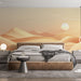 Papier peint paysage dunes de sable au coucher du soleil pour chambre moderne