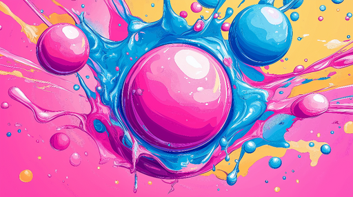 Papier peint éclaboussures colorées Design artistique moderne avec des sphères vibrantes