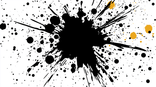 Papier peint éclaboussures noires et dorées sur fond blanc pour décoration murale moderne et artistique