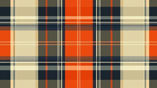 Papier peint écossais Tartan orange et kaki