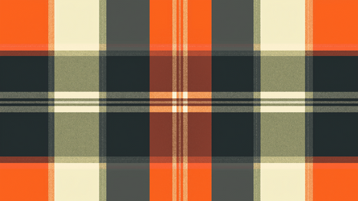 Papier peint écossais Tartan orange gris vert